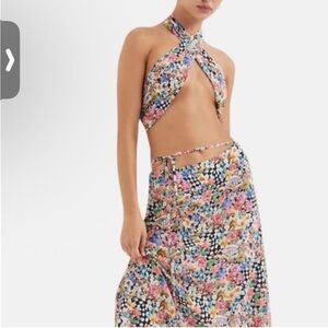 For Love And Lemons Floral Halter Dress - Multicolor